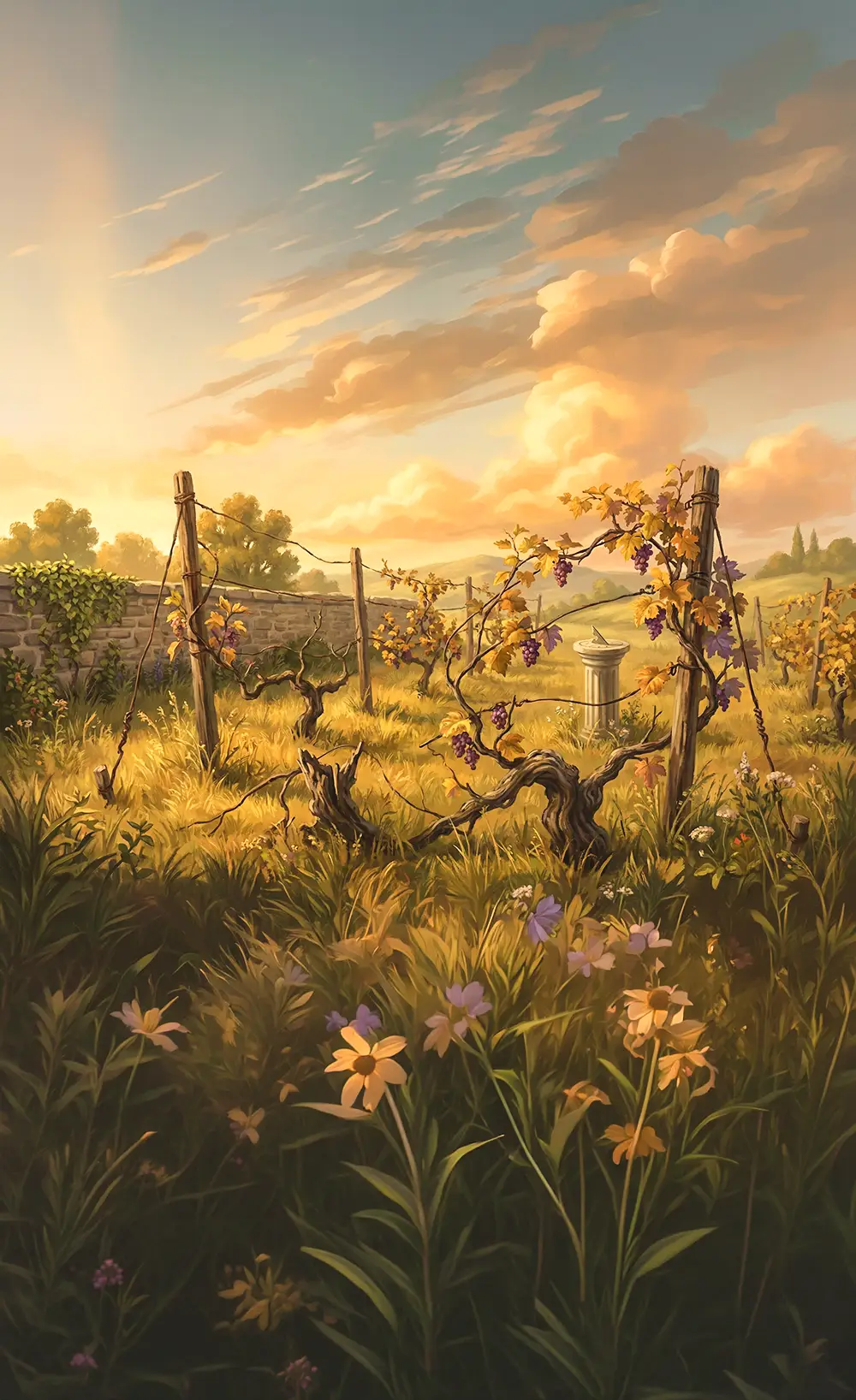 Image d'une ancienne vigne,signe de l'antériorité des lieux